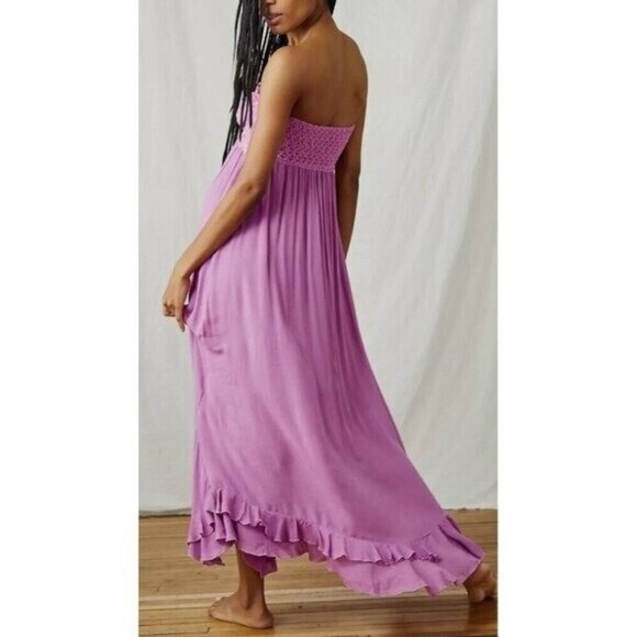 Free People Adella Corset Maxi Dress lilac color size M A000899 - Picture 3 of 16